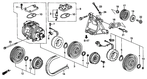 INTEGRA HATCHBACK A / C COMPRESSOR (3)