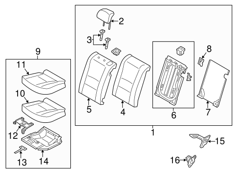 Elantra GT REAR SEAT COMPONENTS 2
