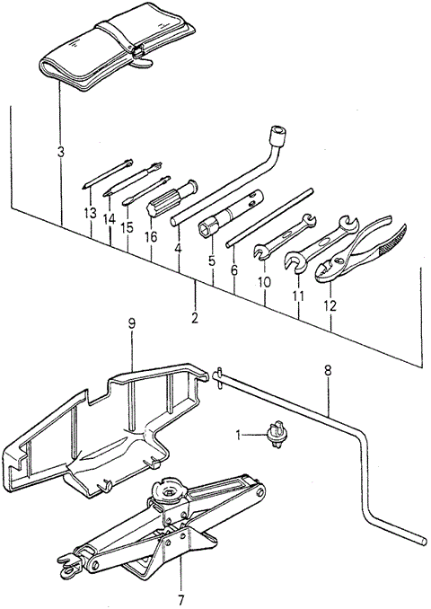 INTERIOR / BUMPER/TOOLS - JACK for 1980 Honda ACCORD HATCHBACK #1