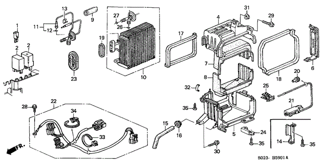 BODY / AIR CONDITIONING/A/C COOLING UNIT (2) for 2000 Honda CIVIC COUPE #1
