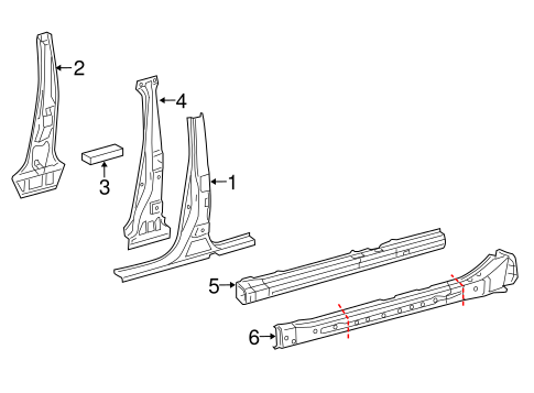 LS460 CENTER PILLAR & ROCKER