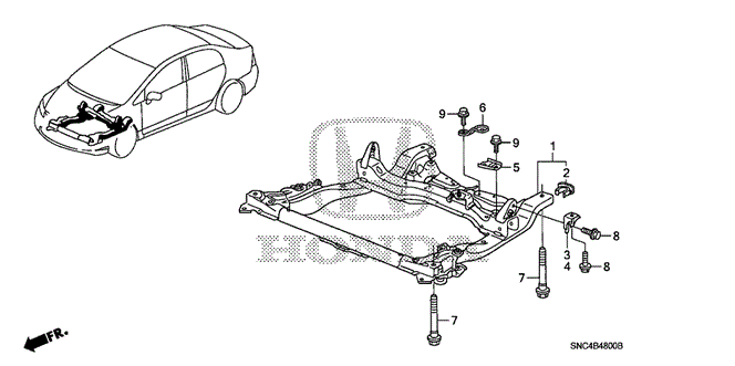 BODY / AIR CONDITIONING/FRONT SUB FRAME for 2010 Honda CIVIC HYBRID #1