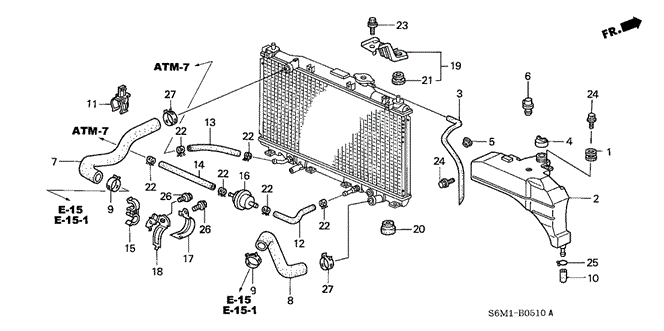 RSX RADIATOR HOSE - RESERVE TANK
