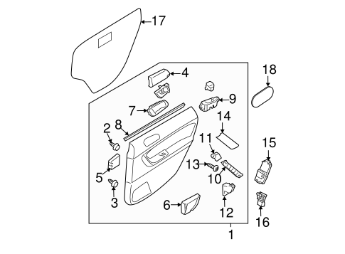 Outback INTERIOR TRIM - REAR DOOR
