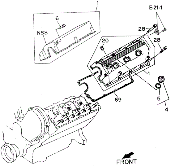 ENGINE/CYLINDER HEAD COVER for 1995 Honda PASSPORT #1