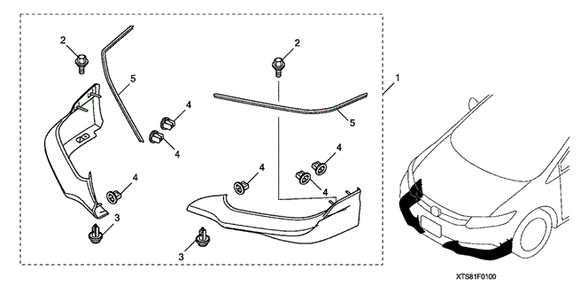 ACCESSORIES/FRONT UNDER SPOILER (1) for 2012 Honda CIVIC COUPE #1