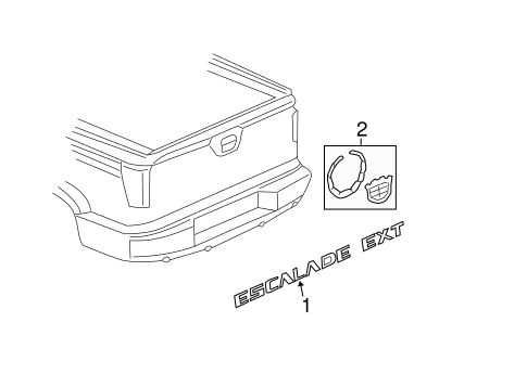 Escalade EXT EXTERIOR TRIM - TAIL GATE
