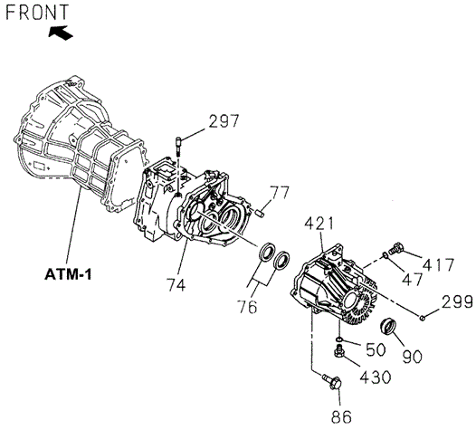TRANSMISSION - AUTOMATIC/AT TRANSFER CASE (4X4) for 1995 Honda PASSPORT #1