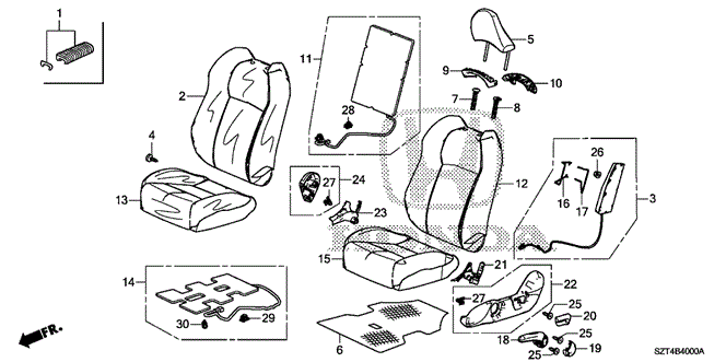 INTERIOR / BUMPER/FRONT SEAT (L.) for 2011 Honda CR-Z #1