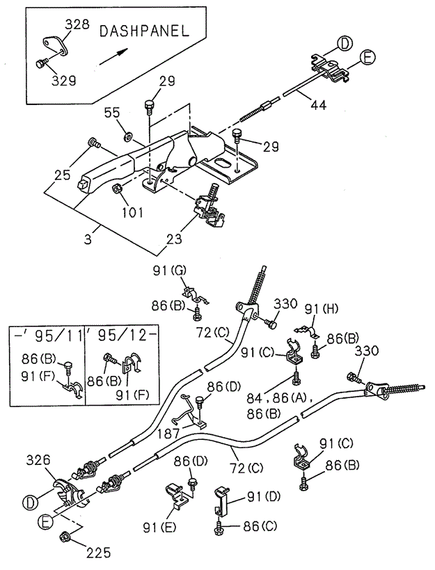 CHASSIS/PARKING BRAKE CONTROL for 1997 Honda PASSPORT #1