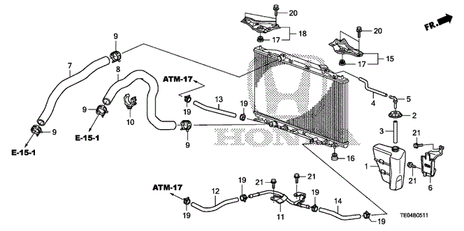 ELECTRICAL / EXHAUST / HEATER / FUEL/RADIATOR HOSE - RESERVE TANK (V6) for 2009 Honda ACCORD COUPE #1