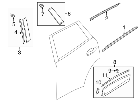 CX-5 EXTERIOR TRIM - REAR DOOR