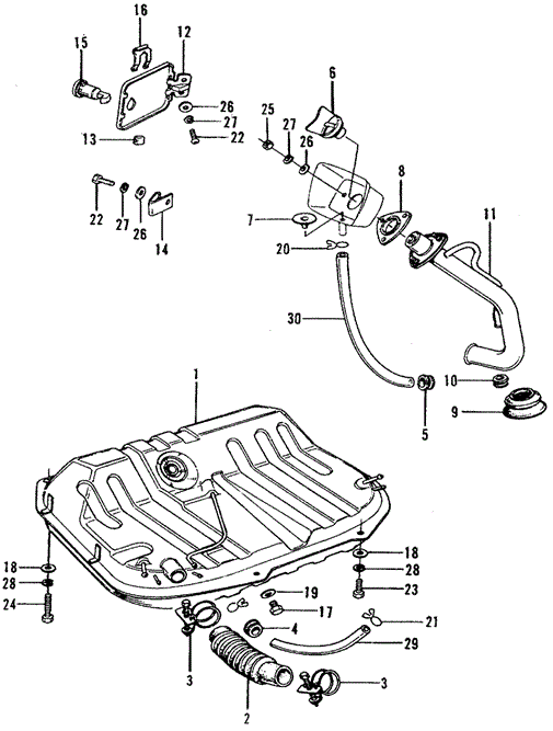 ELECTRICAL / EXHAUST / HEATER / FUEL/FUEL TANK for 1975 Honda CIVIC 1200 HATCHBACK #1