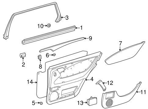 E320 INTERIOR TRIM - REAR DOOR