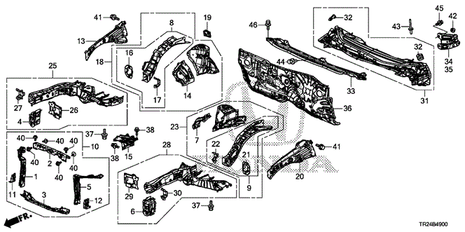 BODY / AIR CONDITIONING/FRONT BULKHEAD - DASHBOARD for 2012 Honda CIVIC HYBRID #1