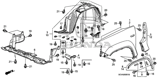 BODY / AIR CONDITIONING/FRONT FENDER (2) for 2010 Honda ELEMENT #1