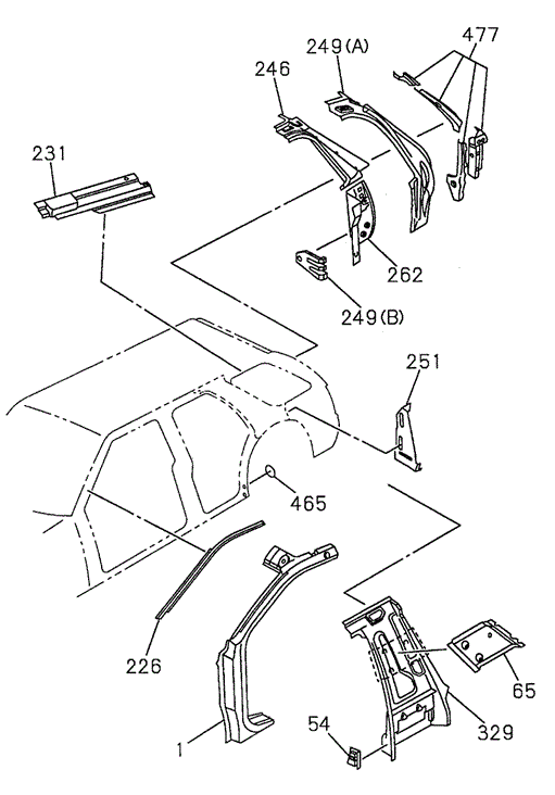 BODY / AIR CONDITIONING/SIDE PANEL for 1994 Honda PASSPORT #1