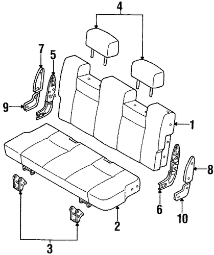 Trooper REAR SEAT COMPONENTS 3