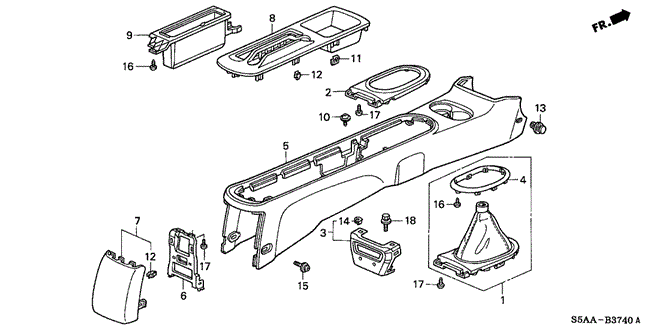 INTERIOR / BUMPER/CONSOLE (1) for 2004 Honda CIVIC SEDAN #1