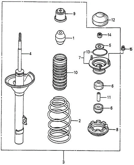 CHASSIS/REAR SHOCK ABSORBER for 1984 Honda ACCORD SEDAN #1