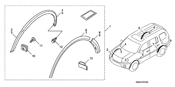 ACCESSORIES/FENDERWELL TRIM for 2012 Honda PILOT #1
