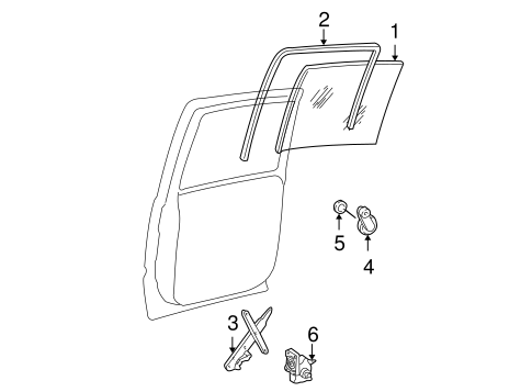 Tahoe GLASS - REAR DOOR