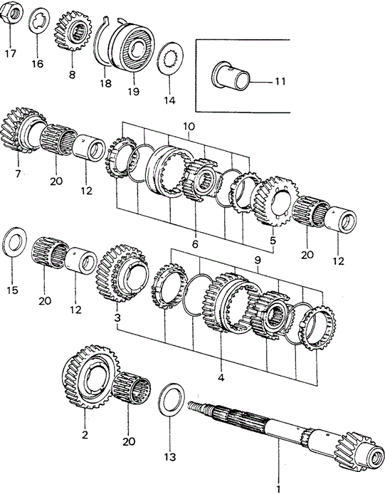 TRANSMISSION - MANUAL/5MT COUNTERSHAFT - COUNTER GEARS (2) for 1983 Honda CIVIC HATCHBACK #1