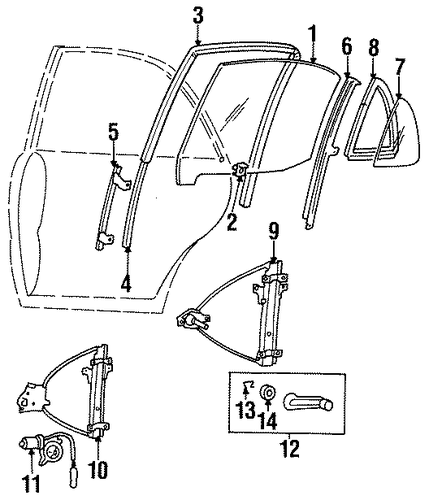 Sonata GLASS - REAR DOOR