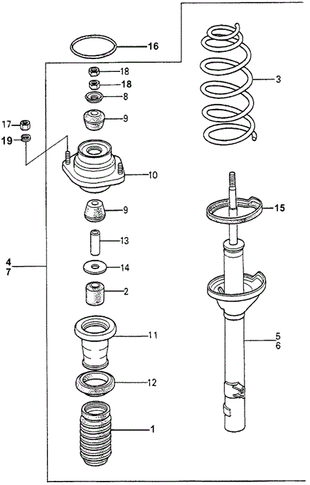 CHASSIS/REAR SHOCK ABSORBER (1) for 1980 Honda ACCORD HATCHBACK #1