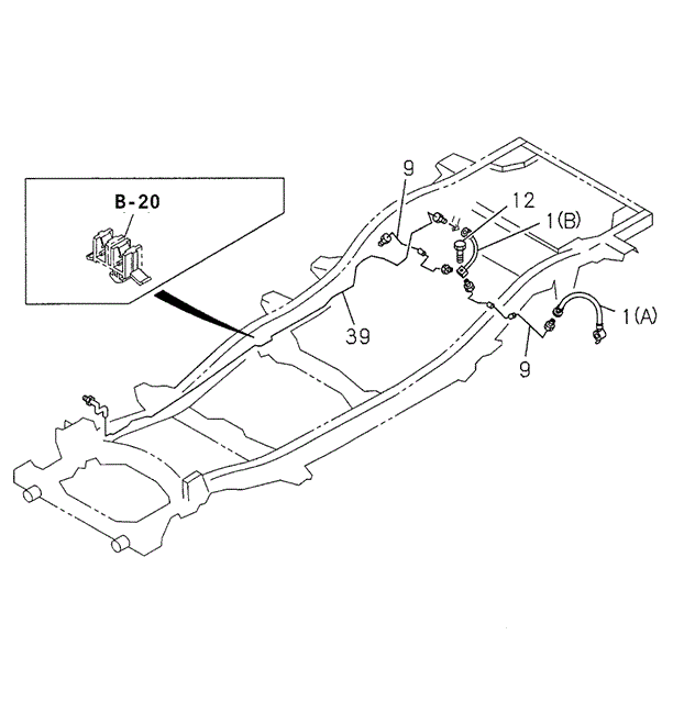 CHASSIS/BRAKE LINE (RR.) for 1998 Acura SLX #1