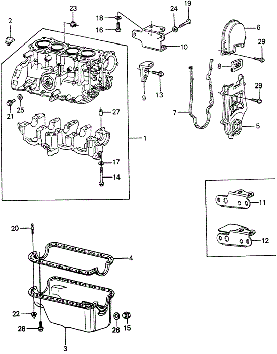 ENGINE/CYLINDER BLOCK - OIL PAN (1) for 1982 Honda CIVIC HATCHBACK #1