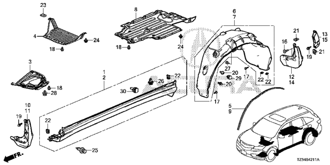 INTERIOR / BUMPER/SIDE SILL GARNISH for 2014 Acura MDX #1