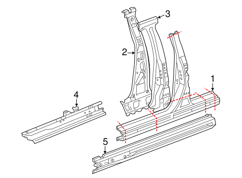 xA CENTER PILLAR & ROCKER
