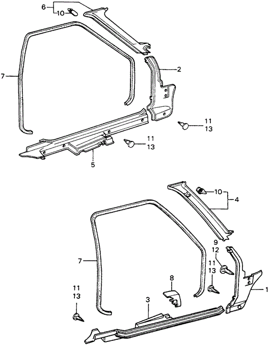 INTERIOR / BUMPER/SIDE GARNISH - DOOR OPENINGTRIM (1) for 1982 Honda CIVIC HATCHBACK #1