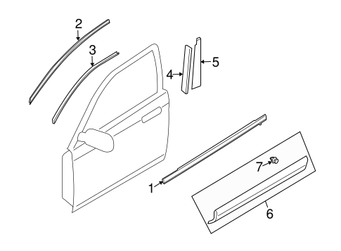 CX-9 EXTERIOR TRIM - FRONT DOOR