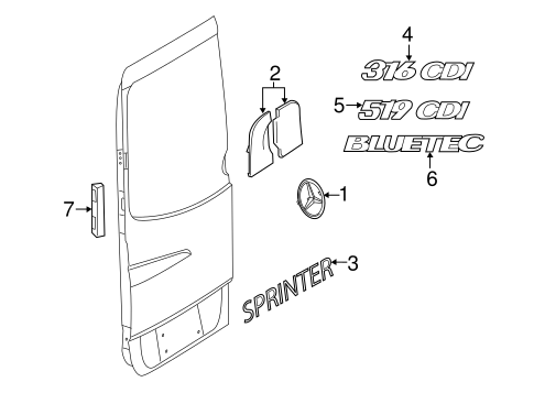 Sprinter 2500 EXTERIOR TRIM - REAR DOOR