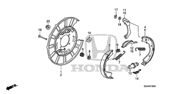 CHASSIS/PARKING BRAKE SHOE for 2012 Honda PILOT #1