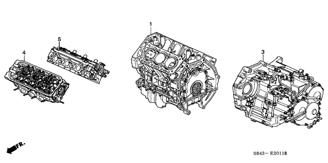 ENGINE/ENGINE ASSY. - TRANSMISSION ASSY. (V6) for 2001 Honda ACCORD SEDAN #1