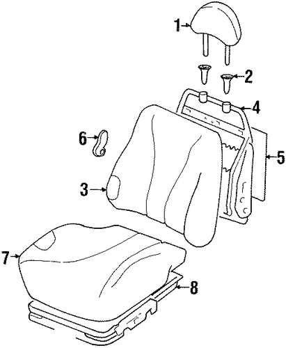 Tiburon FRONT SEAT COMPONENTS