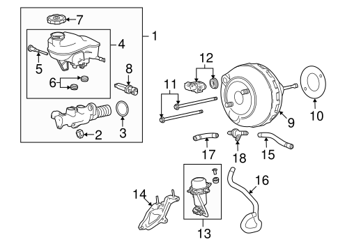 SRX MASTER CYLINDER - COMPONENTS ON DASH PANEL