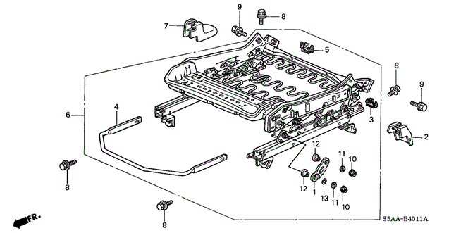 CIVIC SEDAN FRONT SEAT COMPONENTS (L.) (MANUAL HEIGHT)