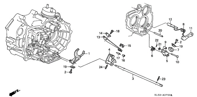 NSX AT SHIFT FORK - CONTROL SHAFT