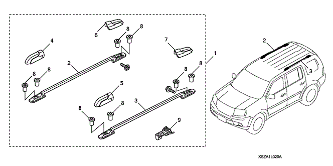 ACCESSORIES/ROOF RAIL for 2013 Honda PILOT #1