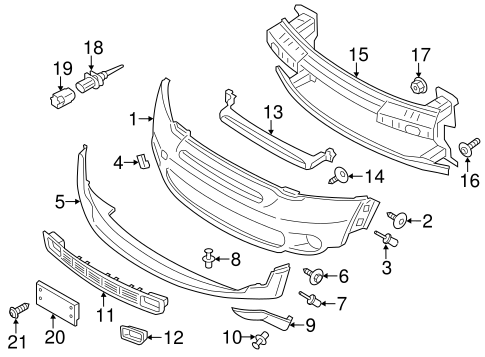 Cooper Paceman BUMPER & COMPONENTS - FRONT
