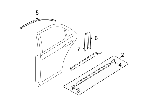 5 EXTERIOR TRIM - REAR DOOR