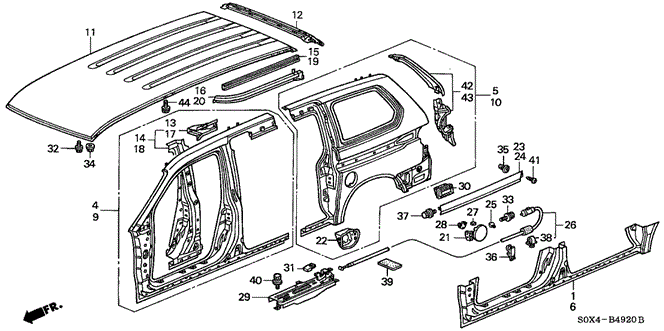 BODY / AIR CONDITIONING/OUTER PANEL for 1999 Honda ODYSSEY #1