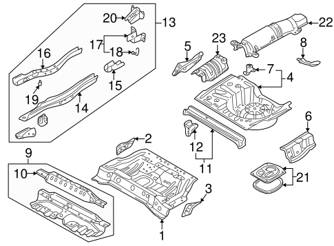 Protege5 REAR FLOOR & RAILS
