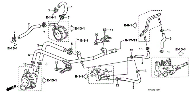 CIVIC SEDAN WATER HOSE (2.0L)
