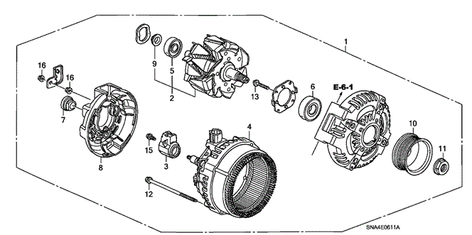 CIVIC SEDAN ALTERNATOR (DENSO) (2.0L)