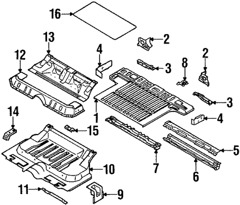 Rodeo REAR FLOOR & RAILS